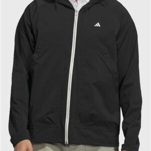 Adidas Men's Black Windbreaker with White Accents - NWT - SZ L
